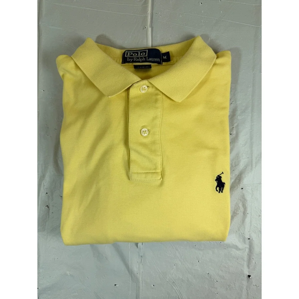 Polo Ralph Lauren Mens Yellow Short Sleeve Cotton Pique Polo Shirt Size M